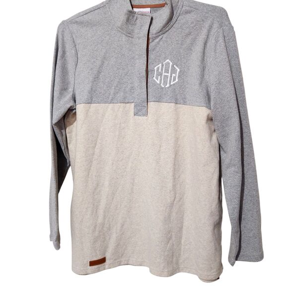 Marleylilly Sweatshirt For Women Size XL Gray And Beige Color Front Buttons - Picture 1 of 12